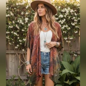 Handmarblings by Teresa Hays silk kimono O/S